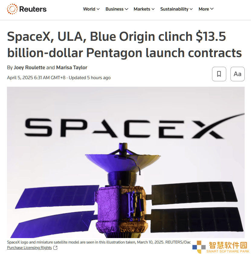 美太空军135亿美元大单，SpaceX、蓝色起源、ULA三家分食