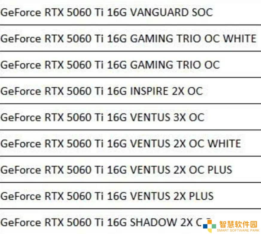 微星RTX 5060 Ti 16GB显卡系列曝光：多款新品即将上市