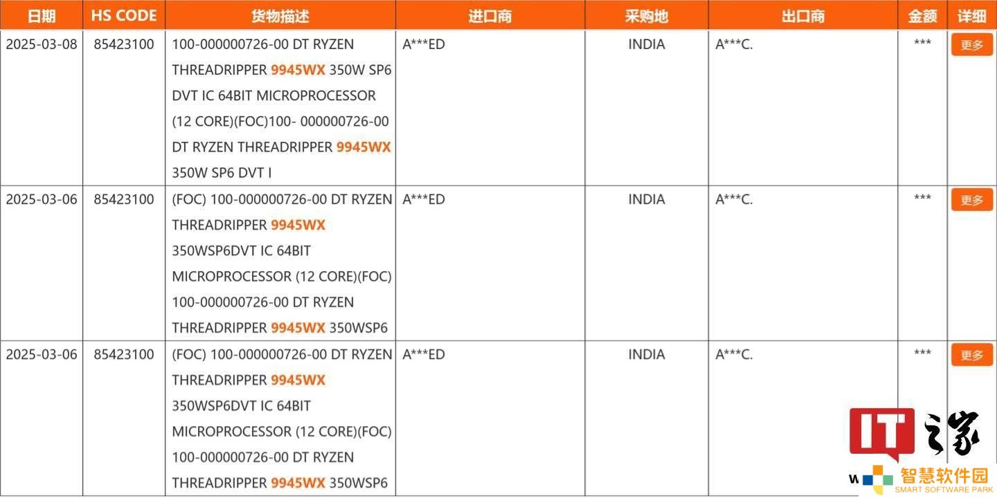 AMD锐龙TR PRO 9000WX系列再添三款，Zen 5核心曝光