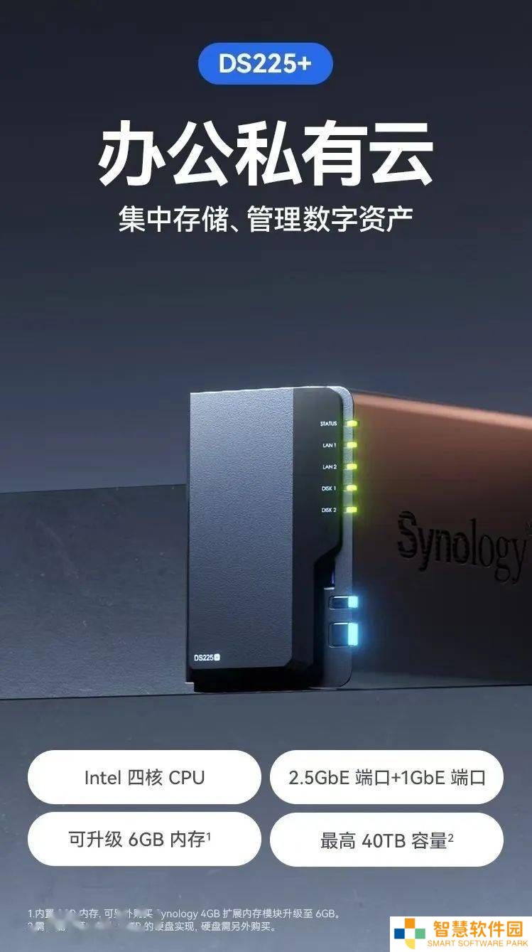 群晖新款DS225+ NAS来袭：2.5G网口+英特尔四核CPU，性能再升级？